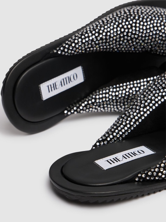 The Attico: Sandali Indie Max in camoscio / cristalli