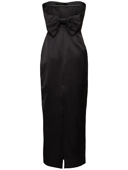 POSSE: Vestido midi de satén sin tirantes