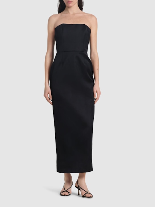POSSE - Vestido midi de satén sin tirantes