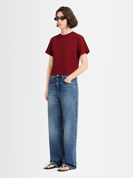 Annagreta: Greta cropped cotton jersey t-shirt