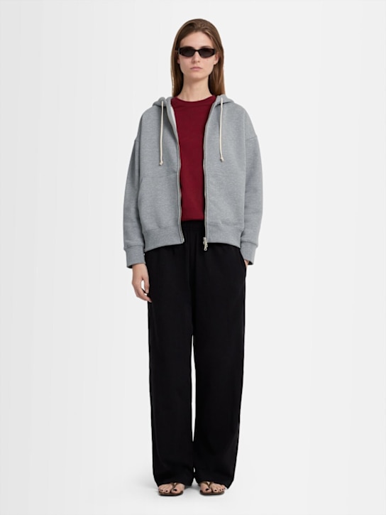 Annagreta: Felpa Grace in cotone felpato con zip e cappuccio