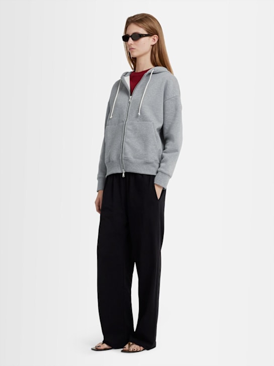 Annagreta: Felpa Grace in cotone felpato con zip e cappuccio