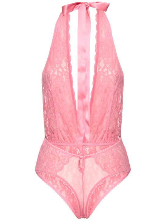 Fleur Du Mal: Teddy-Body mit Neckholder und Spitze „Charlotte“