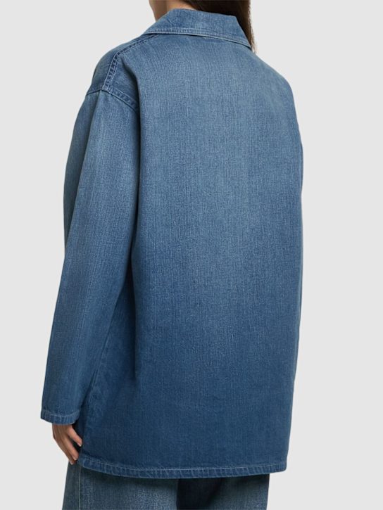 Auralee: Chemise en denim délavé