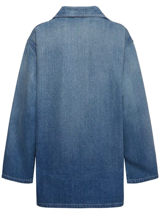 Auralee: Chemise en denim délavé