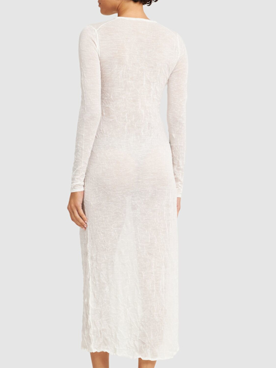 Auralee: Wrinkled wool knit maxi dress