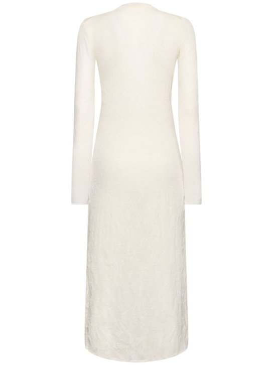 Auralee: Wrinkled wool knit maxi dress