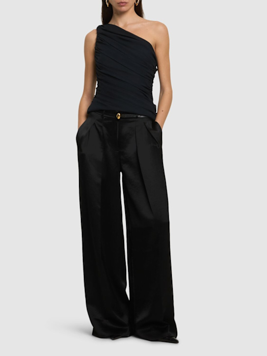 Abadia: Double pleated wide leg pants