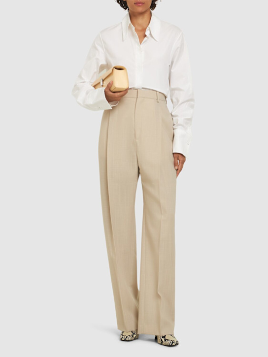 Wardrobe.nyc: Wool tailoring mid rise wide leg pants