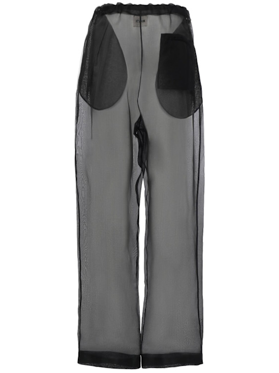 Khaite: Pantaloni Trenton in organza di seta stretch
