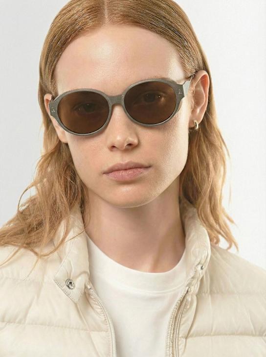 Moncler: Lunettes de soleil rondes en titane Auros