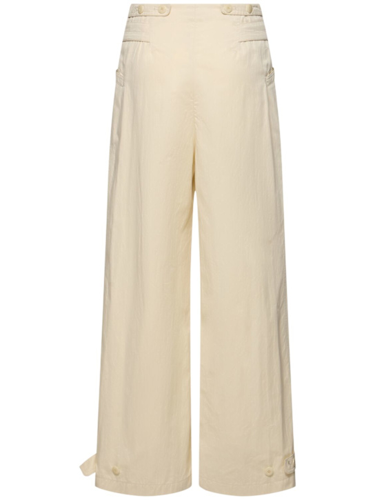 LOW CLASSIC: Double belt cotton blend pants
