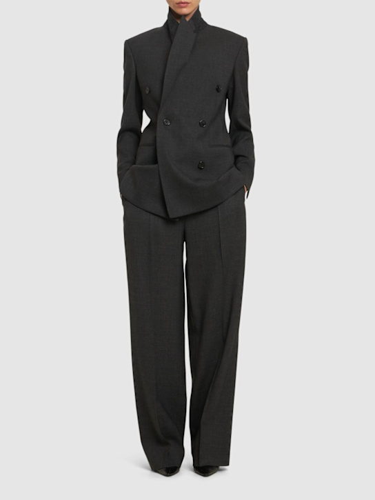 The Row - Pantaloni larghi Gordon a vita alta in lana