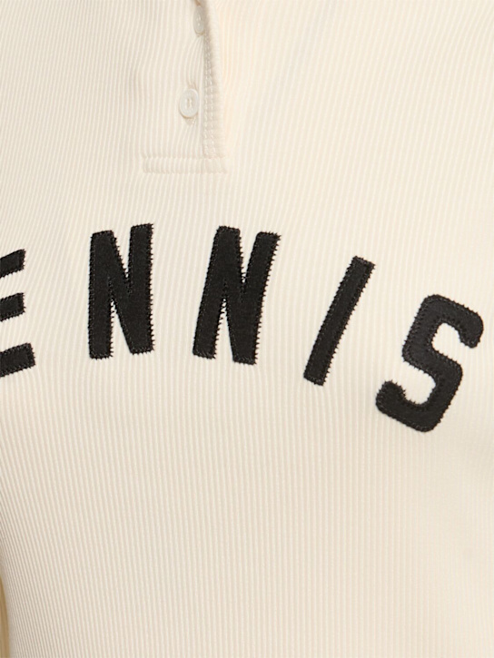 Tory Sport: Ribbed cotton Henley tennis t-shirt