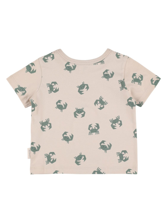 Liewood: T-shirt en jersey de coton imprimé crabe