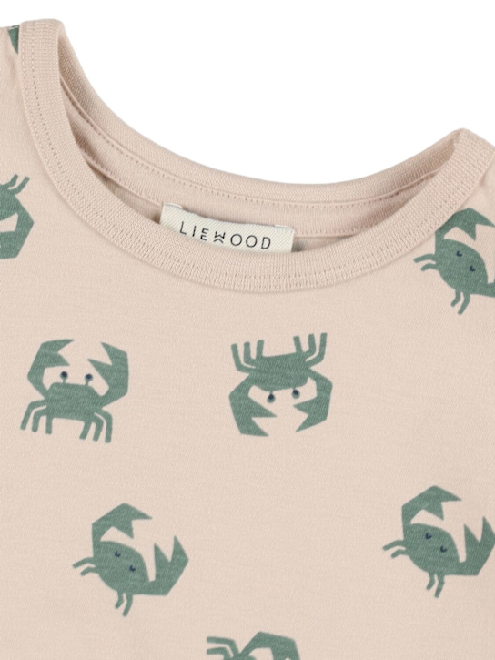 Liewood: T-shirt en jersey de coton imprimé crabe