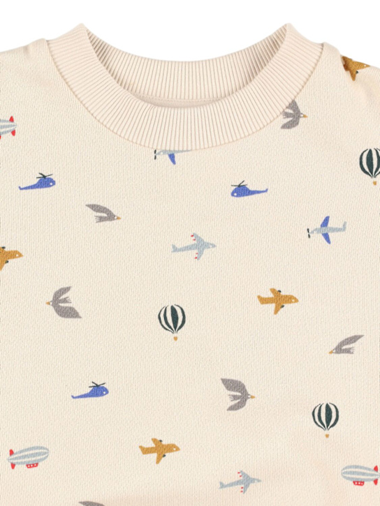 Liewood: Sweat-shirt col rond en coton imprimé Smile
