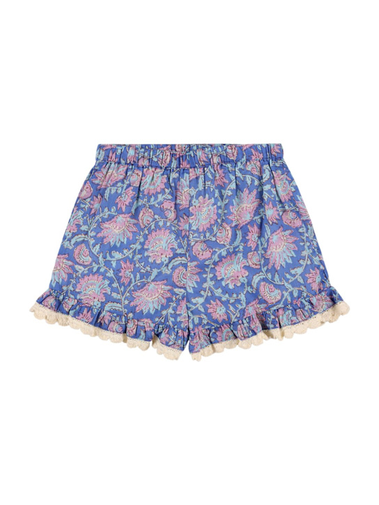 Louise Misha: Trainingsshorts aus Baumwollflor mit Druck