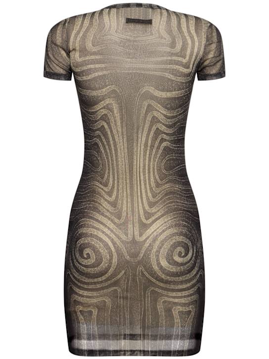 Jean Paul Gaultier: Vestito in mesh stampato
