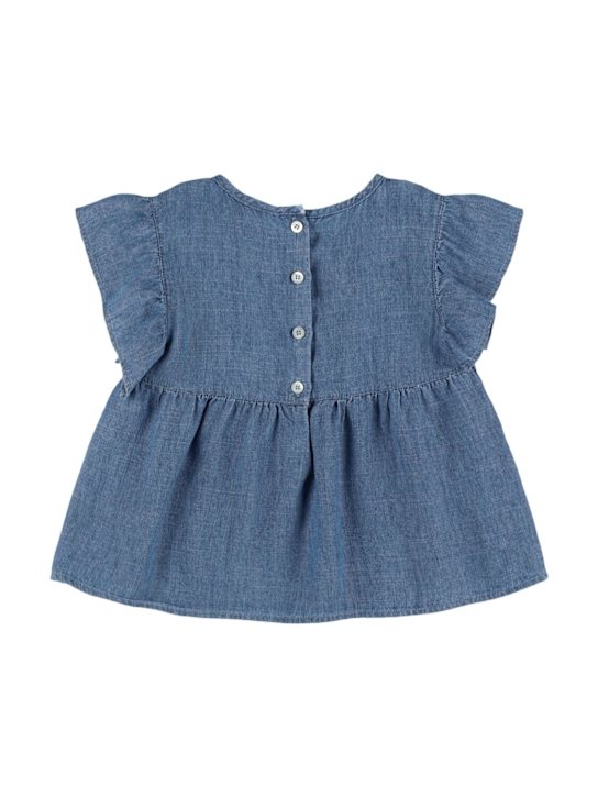 Babe & Tess: Chemise en denim de lyocell et lin