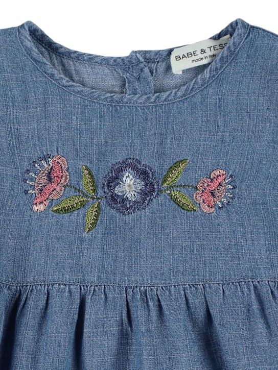 Babe & Tess: Chemise en denim de lyocell et lin