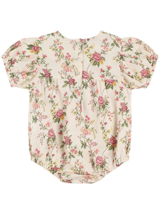 Babe & Tess: Body imprimé en lin et viscose
