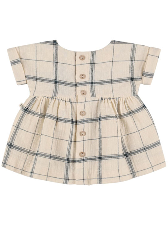 1 + IN THE FAMILY: Check print cotton dress
