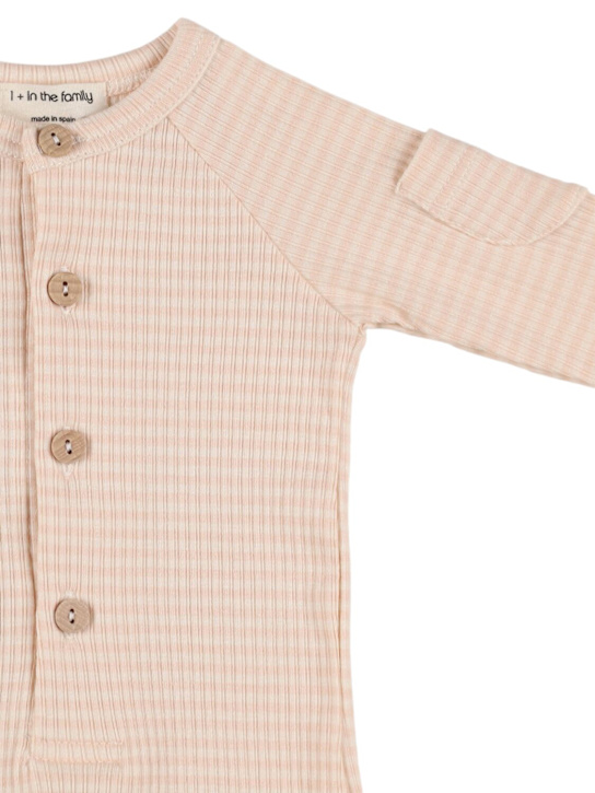 1 + IN THE FAMILY: Striped cotton blend romper