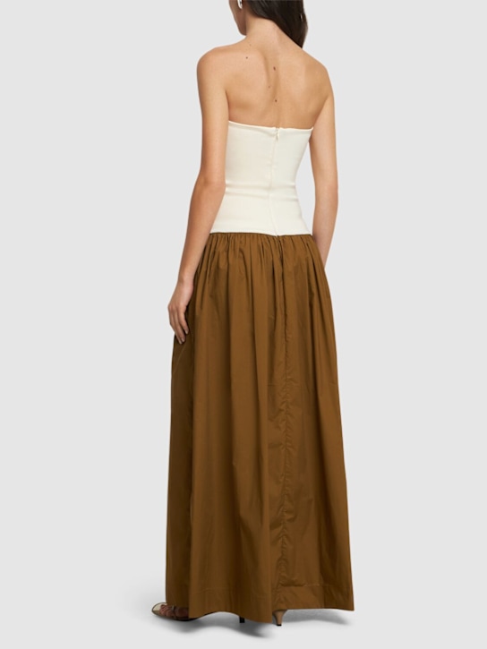 ESSE Studios: Duo knit & poplin strapless dress