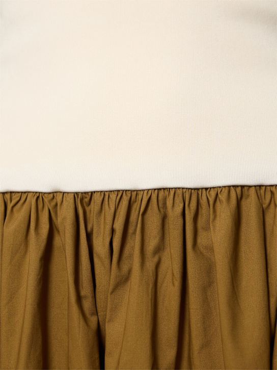 ESSE Studios: Duo knit & poplin strapless dress