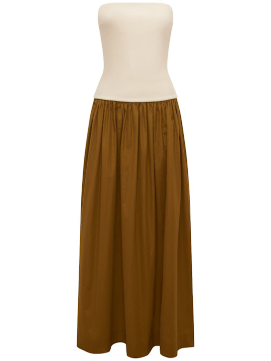 ESSE Studios: Duo knit & poplin strapless dress