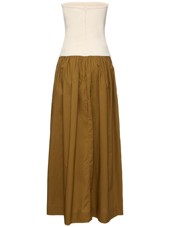 ESSE Studios: Duo knit & poplin strapless dress