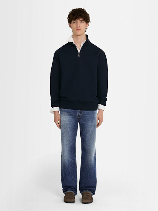 THE CORE: Half-zip cotton sweatshirt
