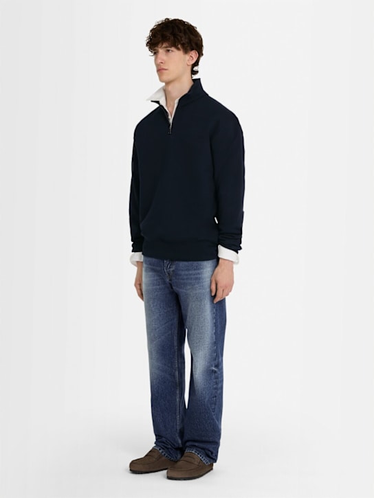 THE CORE: Half-zip cotton sweatshirt