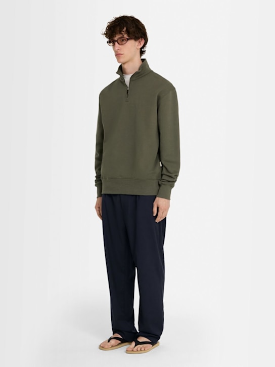 THE CORE: Half-zip cotton sweatshirt