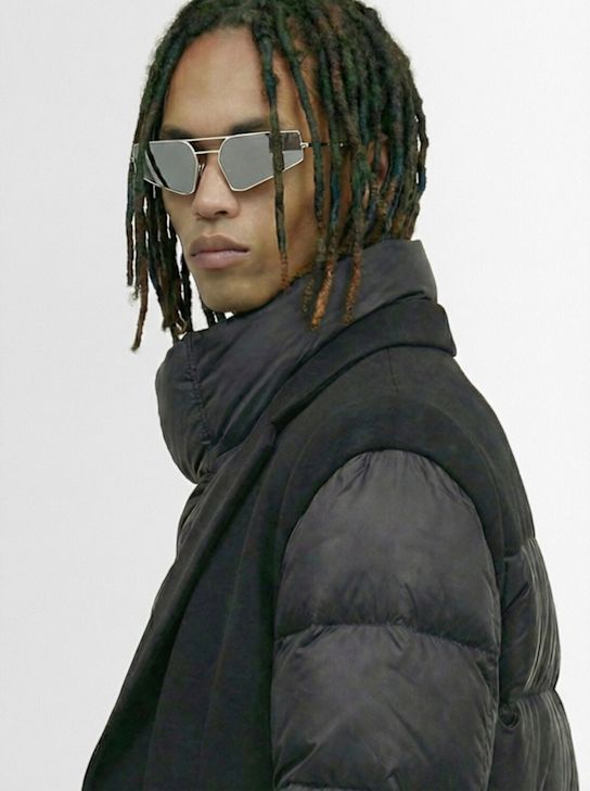 Rick Owens: Silberne Sonnenbrille „Prong“