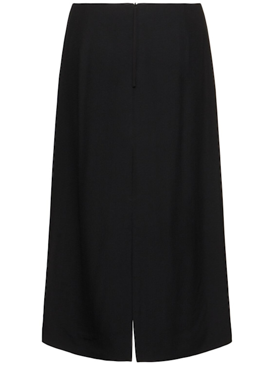 Carven: Jupe mi-longue en viscose avec broche