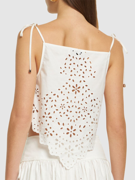 Self-portrait: Embroidered cotton top