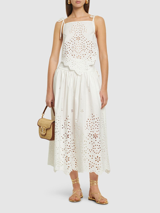 Self-portrait: Embroidered cotton top
