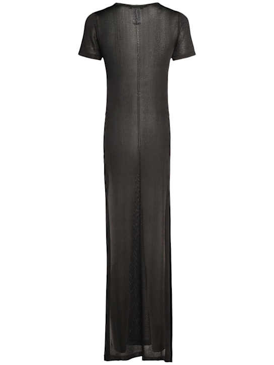 Lemaire: Robe en viscose brillante avec fentes