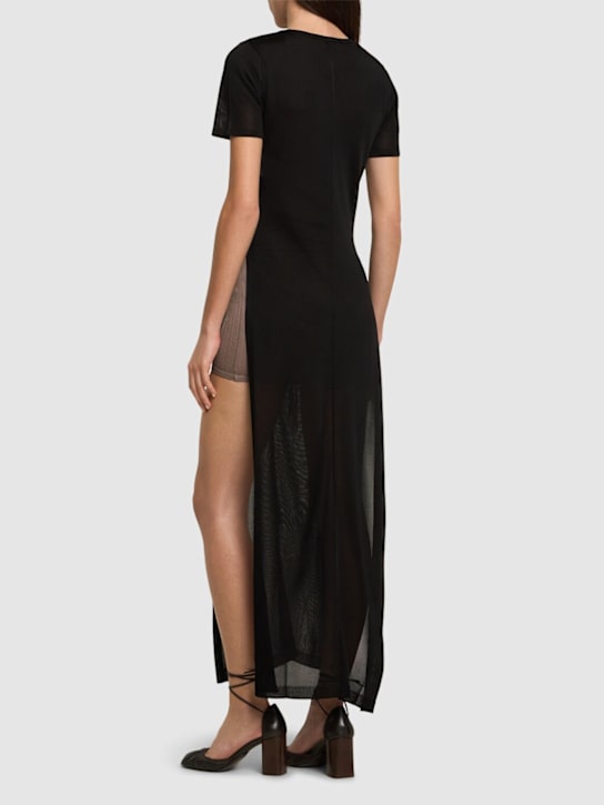 Lemaire: Robe en viscose brillante avec fentes