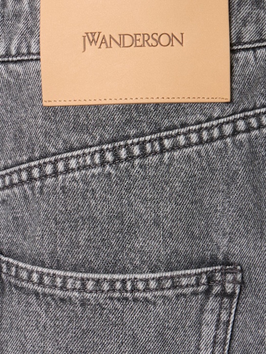 JW Anderson: Jupe courte en denim avec poches plaquées