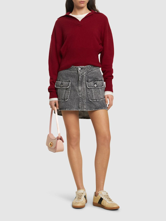JW Anderson - Jupe courte en denim avec poches plaquées