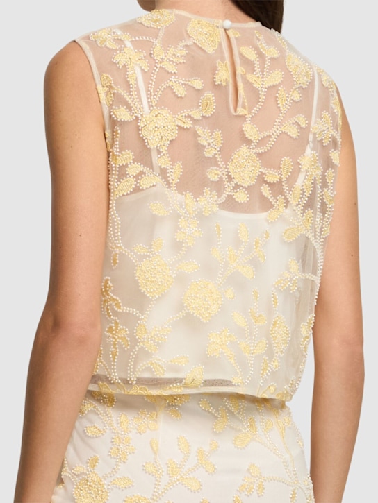 Rotate: Top with floral embroidery