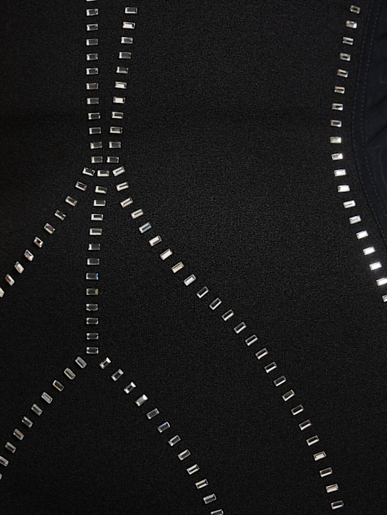 The Attico: Robe courte en sablé serti de cristaux