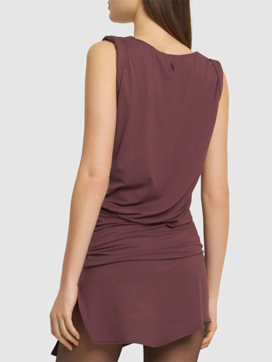 The Attico: Robe courte sans manches en jersey drapé