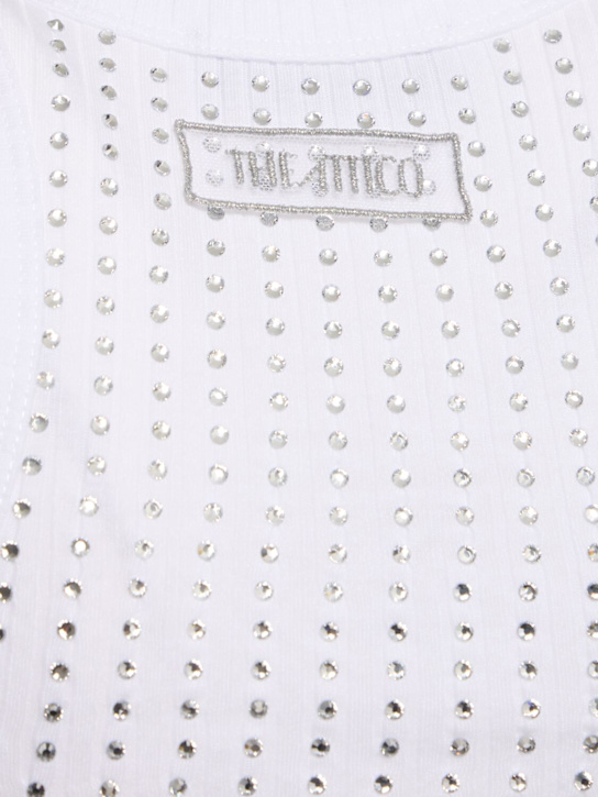 The Attico: Débardeur en jersey orné de cristaux