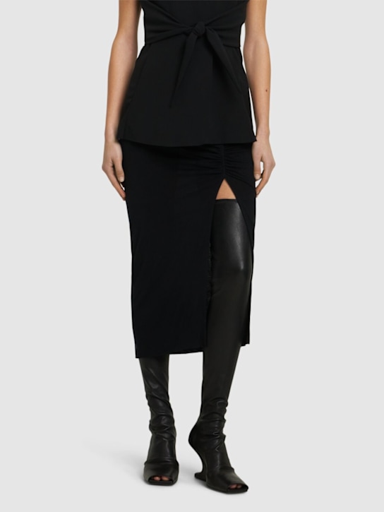 Rick Owens - 80mm hohe Sockenlederstiefel „Cantilever“