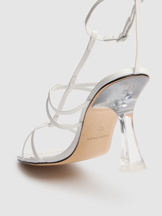 Studio Amelia: Sandales en cuir et plexiglas Artemis 90 mm