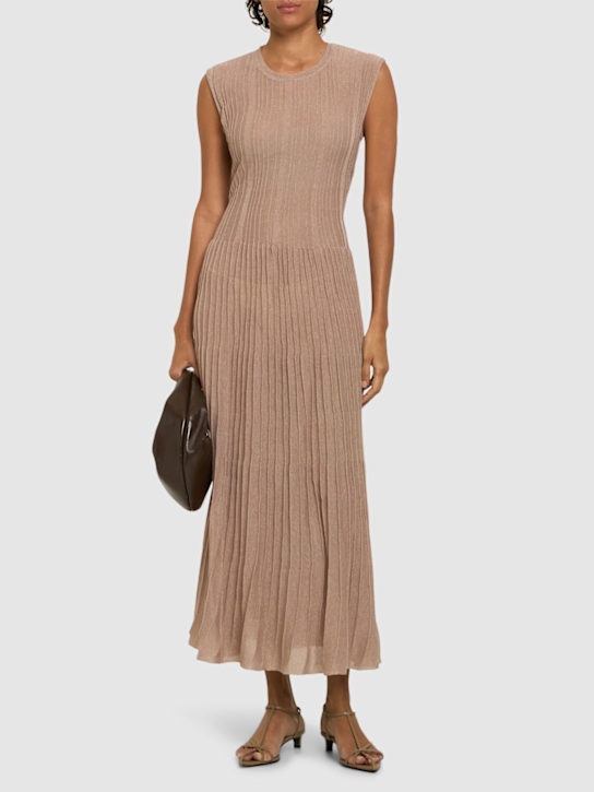 Andreadamo - Robe midi évasée en maille de viscose mélangée
